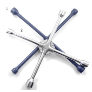 HEAVY DUTY CHROME 4-WAY WHEEL SPANNER WITH RE-INFORCED CENTER